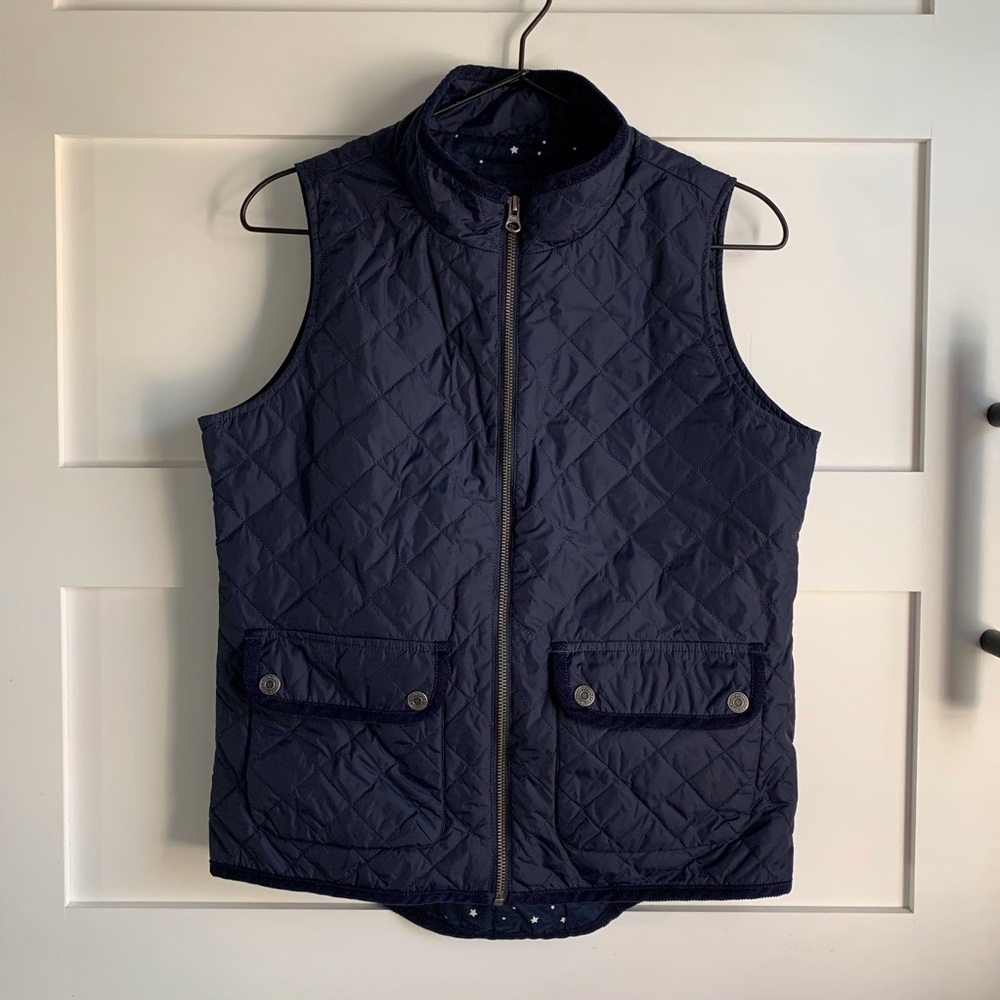GAP | Navy Puffer Cord & Star Lined Vest XXL 14-16